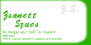 zsanett szucs business card